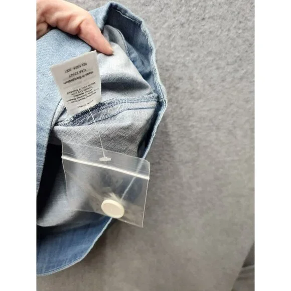 Talbots Womens Light Denim Button-Front A-Line Skirt Size 6 100% Cotton Casual S - Picture 3 of 7